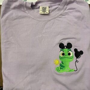 Rapunzel- Pascal embroidered shirt.